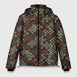 Куртка зимняя мужская Четырехугольные звезды, цвет: 3D-черный