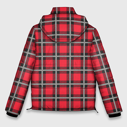 Мужская зимняя куртка Красная шотландская клетка / 3D-Черный – фото 2