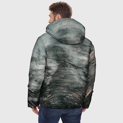 Мужская зимняя куртка Абстрактная закрученная тьма и туман / 3D-Светло-серый – фото 4