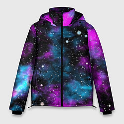Куртка зимняя мужская Галактика сиреневая, цвет: 3D-черный