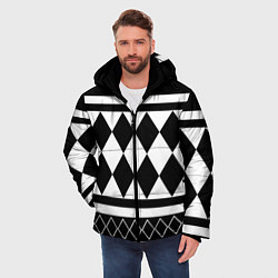 Куртка зимняя мужская Узор Кена Рюгуджи, цвет: 3D-черный — фото 2