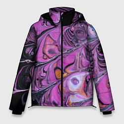 Куртка зимняя мужская Фиолетовые краски и камни, цвет: 3D-красный