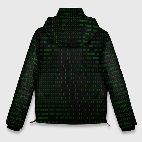 Мужская зимняя куртка Однотонный двоичный код / 3D-Черный – фото 2