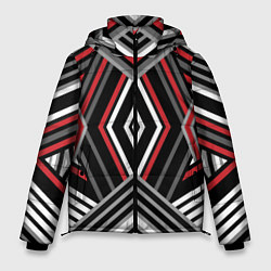 Куртка зимняя мужская Геометрический узор с серыми черными и красными по, цвет: 3D-черный
