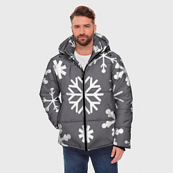 Куртка зимняя мужская Snow in grey, цвет: 3D-черный — фото 2