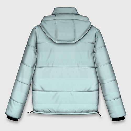 Мужская зимняя куртка Голубые горизонтальные полосы, градиент / 3D-Светло-серый – фото 2