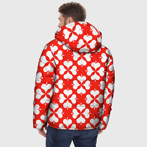 Мужская зимняя куртка Четырехлистный клевер красный / 3D-Светло-серый – фото 4