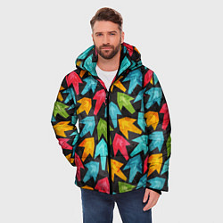 Куртка зимняя мужская Разноцветные стрелы, цвет: 3D-светло-серый — фото 2