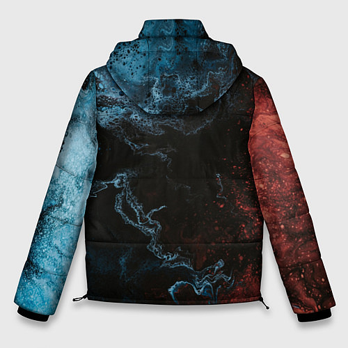 Мужская зимняя куртка Красно синее небо / 3D-Черный – фото 2