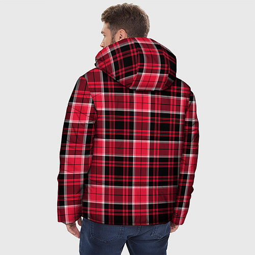 Мужская зимняя куртка Тартан красный / 3D-Светло-серый – фото 4