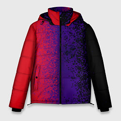 Куртка зимняя мужская Красные, чёрные, синие капли, цвет: 3D-красный