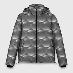 Куртка зимняя мужская Абстрактное множество серых металлических шаров, цвет: 3D-черный
