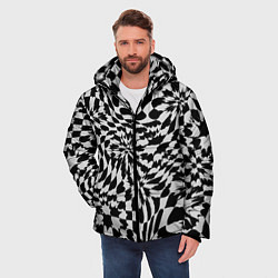 Куртка зимняя мужская Пластика шахматной доски, цвет: 3D-красный — фото 2