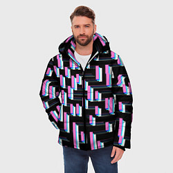 Куртка зимняя мужская Паттерн геометрический контрастный, цвет: 3D-красный — фото 2