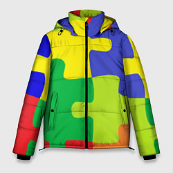 Мужская зимняя куртка Пазлы разноцветные