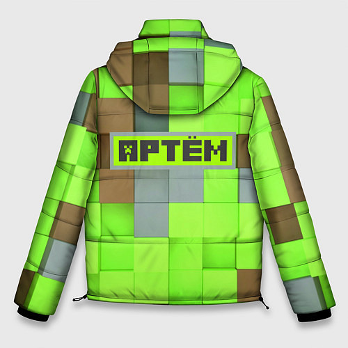 Мужская зимняя куртка Артем майнкрафт / 3D-Черный – фото 2