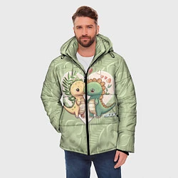 Куртка зимняя мужская Мистер Влюбленный динозавр, цвет: 3D-черный — фото 2