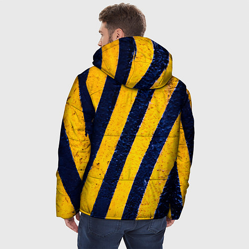 Мужская зимняя куртка Предупреждающие полосы на асфальте / 3D-Светло-серый – фото 4