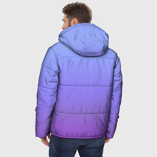 Мужская зимняя куртка Фиолетовый градиент / 3D-Светло-серый – фото 4