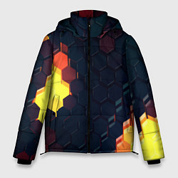 Куртка зимняя мужская Оранжевый питон, цвет: 3D-черный