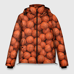 Куртка зимняя мужская Баскетбольные мячи, цвет: 3D-черный
