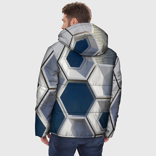 Мужская зимняя куртка Кубический мир / 3D-Светло-серый – фото 4