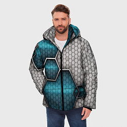 Куртка зимняя мужская Cyber texture abstraction, цвет: 3D-черный — фото 2