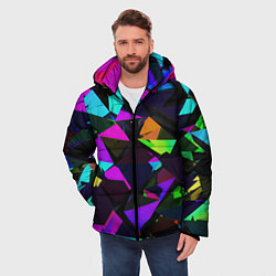 Куртка зимняя мужская Shapes triangle geometry, цвет: 3D-красный — фото 2