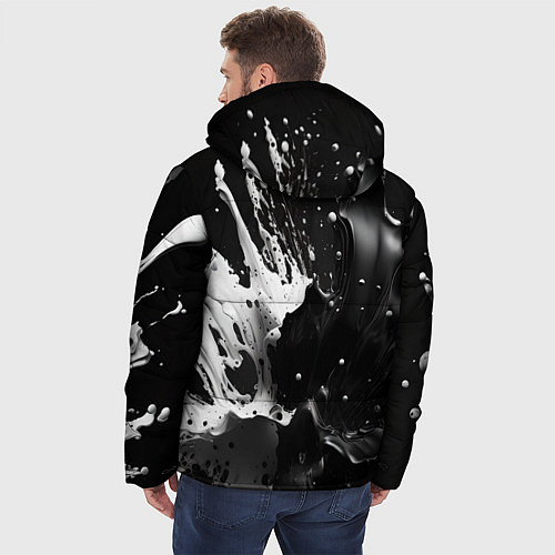 Мужская зимняя куртка Брызги красок - белая и черная / 3D-Светло-серый – фото 4