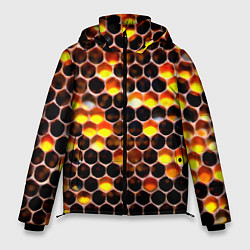 Куртка зимняя мужская Медовые пчелиные соты, цвет: 3D-красный