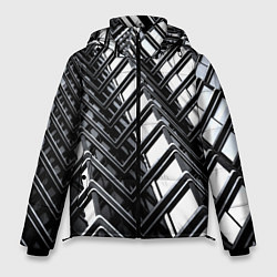 Куртка зимняя мужская Карбоновая абстракция грани, цвет: 3D-черный
