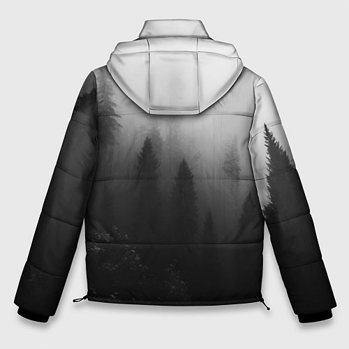 Мужская зимняя куртка Красивый туманный лес / 3D-Черный – фото 2