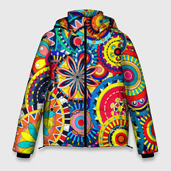 Куртка зимняя мужская Психоделика калейдоскоп, цвет: 3D-светло-серый