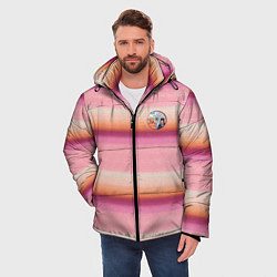 Куртка зимняя мужская Энид Синклер с Уэнсдей Аддамс - текстура свитера, цвет: 3D-черный — фото 2