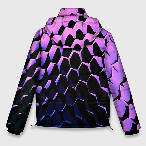 Мужская зимняя куртка Шестиугольники волны / 3D-Светло-серый – фото 2