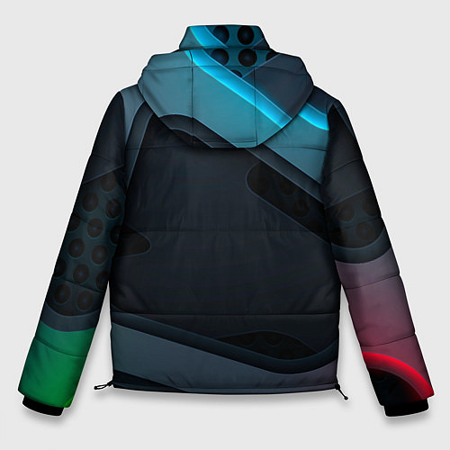 Мужская зимняя куртка Абстракция металл / 3D-Черный – фото 2