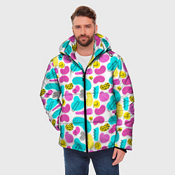 Куртка зимняя мужская Geometric pattern, цвет: 3D-светло-серый — фото 2
