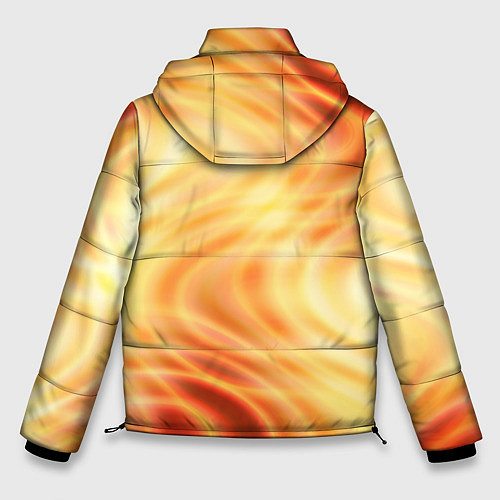 Мужская зимняя куртка Абстрактные оранжево-жёлтые солнечные волны / 3D-Черный – фото 2