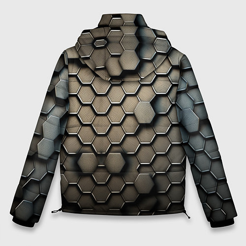 Мужская зимняя куртка Сталь и соты / 3D-Черный – фото 2
