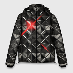 Куртка зимняя мужская Металлические плитки, цвет: 3D-черный