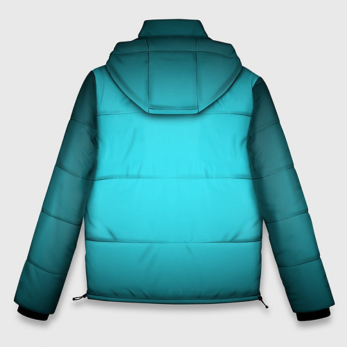 Мужская зимняя куртка Кислотный голубой с градиентом / 3D-Черный – фото 2