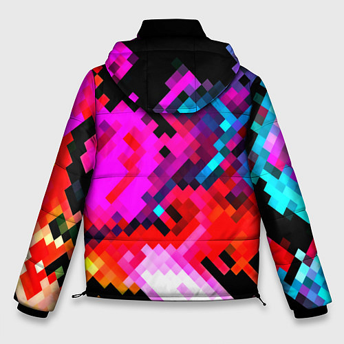Мужская зимняя куртка Pixel neon mosaic / 3D-Светло-серый – фото 2