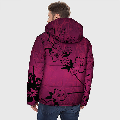 Мужская зимняя куртка Pink Flower / 3D-Светло-серый – фото 4