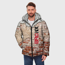 Куртка зимняя мужская Старая кирпичная стена - Бронкс, цвет: 3D-черный — фото 2