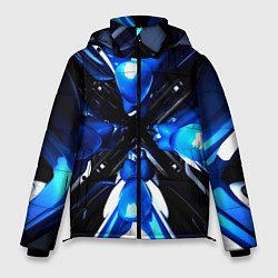 Куртка зимняя мужская Digital abstract fractal, цвет: 3D-красный