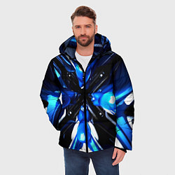 Куртка зимняя мужская Digital abstract fractal, цвет: 3D-красный — фото 2