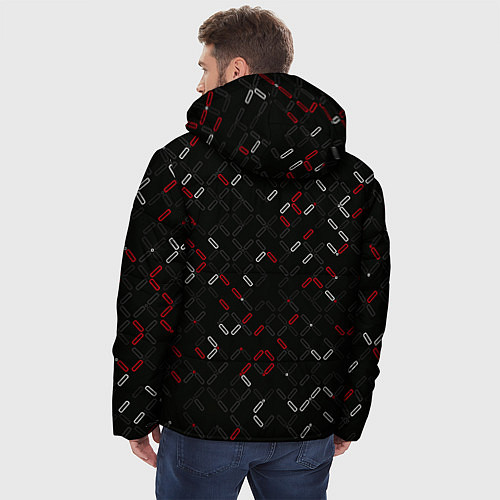 Мужская зимняя куртка Текстурный узор / 3D-Светло-серый – фото 4