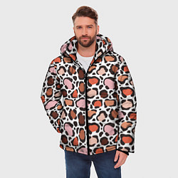 Куртка зимняя мужская Бесконечные цветные пятна леопарда, цвет: 3D-черный — фото 2