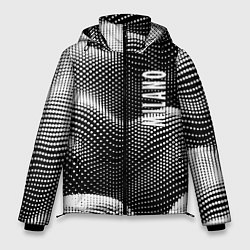 Куртка зимняя мужская Авангардный фрактальный паттерн - Милан, цвет: 3D-красный
