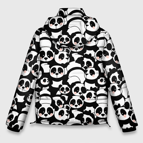 Мужская зимняя куртка Чёрно-белые панды / 3D-Черный – фото 2